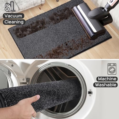 Image of Washable Runner Rug 32 inch x 120 inch Rectangular, Non Slip Absorbent Indoor Entryway Rug for Floor, Laundry, Hallway, Bedroom (Roll Packing)