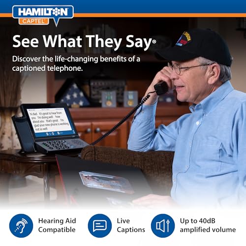 Image of Hamilton CapTel 2400iSPNBT Captioned Telephone, Large Touch Screen Phone for Hard of Hearing with Answering Machine, Powerful Speakerphone, Volume Booster up to 40dB, Hearing Aid Compatible
