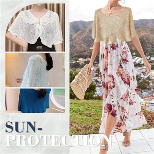 Ice Silk Sun-Proof Shawl - Cute Scarf With Pearl Clips By Knitted Shawl Cool Hood4