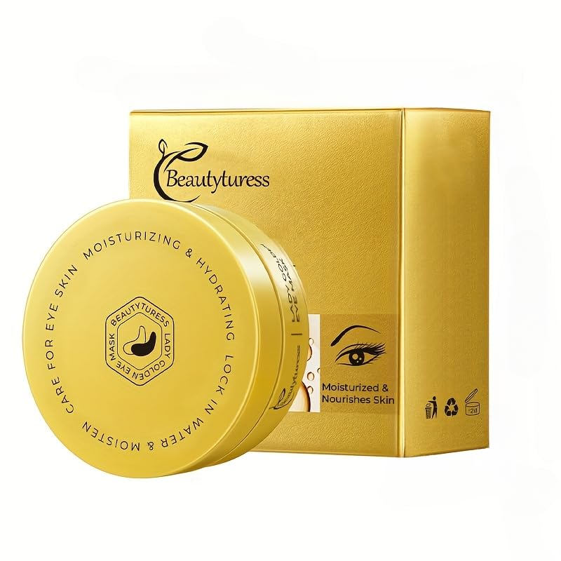 BEAUTYTURESS 1 Box of Golden Collagen Eye Patches,Nicotinamide & Peptides, Hydrating & Lifting, Smooths Area, Moisturizes skin Care,Alcohol-Free for All Skin Types, Treatment|Nourishing Care