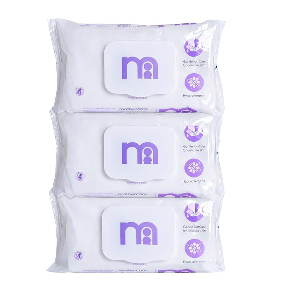 Mothercare Unisex 60-Piece Fragranced Baby Wipes and Tissues - White - Pack of 3-image-46