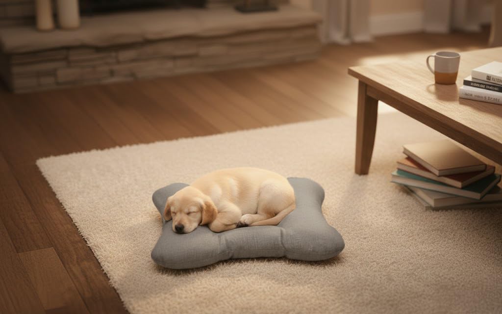 HAND Cuscino per Cane e Gatto a Forma di Osso 62x47 cm – Letto Morbido in Cotone, Lavabile e Imbottito, Spessore 10 cm – Cuccia per Cani Piccoli, Medi – Made in Italy