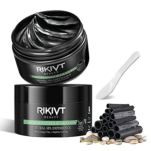 Mud Mask for Face and Body, Glacial Clay Mask with the Charcoal Face Mask Blackhead Remover, Deep Pore Cleanser, Pore Minimizer Facial Mask to Smooth & Moisturize Skin for Men and Women