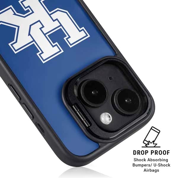 Skinit Kickstand Phone Case Compatible with iPhone 15 - Officially Licensed University of Kentucky UK on Blue Design