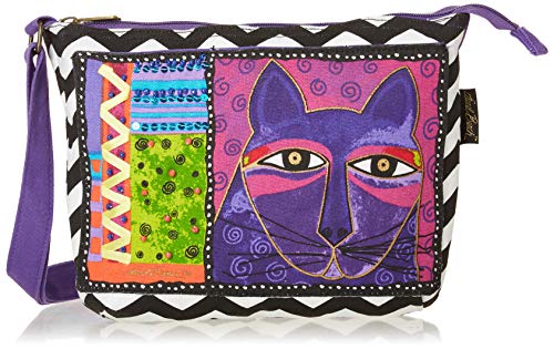 Laurel Burch LB5320 Zipper Top Assortment Cross Body Bag, 11-3/4 by 2 by 8-1/2-Inch, Whiskered Cats