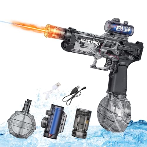 Pistola ad Acqua Elettrica, Pistola ad Acqua Automatica con Luci LED, 500CC Capacità Potente Pistola ad Acqua, Gittata 8-10 Metri, adatta per adulti e bambini per feste estive in piscina