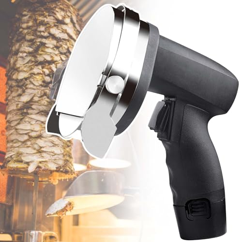 Handheld Turkish Kebab Blade Cutter,2500 mAh Rechargeable Shawarma Gyros Meat Slicer,0 to 8 mm Adjusted Thickness