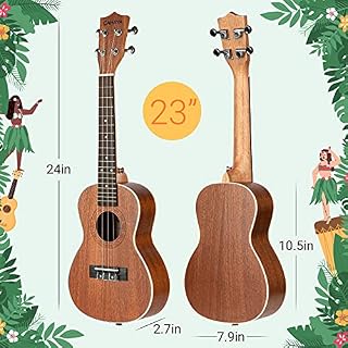 CAHAYA Concert Ukulele Kit Beginner Starter 23 Inch with Gig Bag, Rainbow Strap, Fretboard Stickers, for Adults Sapele, Model CY0070 - Les Beatles, Paul McCartney, John Lennon, RIngo Starr, George Harrison CAHAYA Concert Ukulele Kit Beginner Starter 23 Inch with Gig Bag, Rainbow Strap, Fretboard Stickers, for Adults Sapele, Model CY0070 – Image 3