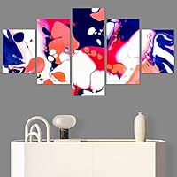 SIGNWIN 5 Panel Canvas Wall Art Abstract Closeup Digital Art Modern Artwork for Home Decorations Ready to Hang - 60