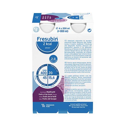 FRESUBIN Protein Energy Drink Wood Erdbe Drinking Bottle 4 x 200ml Pack of 1 x 1 Kg