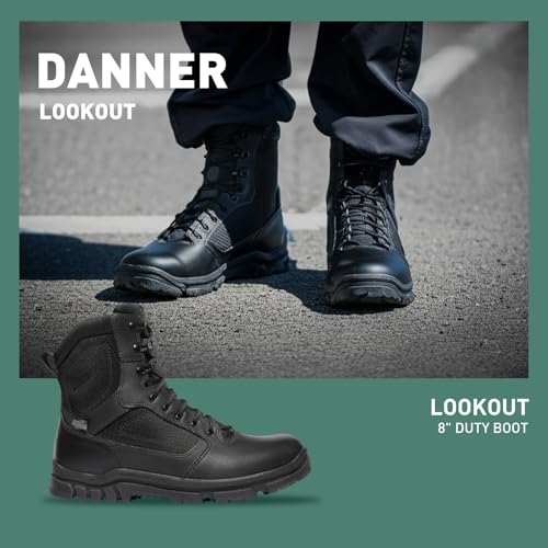 Image of Danner mens Lookout Side-zip 8 inch BlackMilitary & Tactical Boot