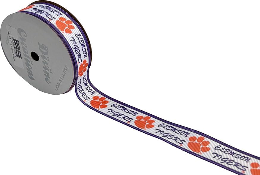 7/8インチ クレムソングログランリボン、Divine Creationsによるライセンス供与 - 公式ライセンス商品 - 3ヤード