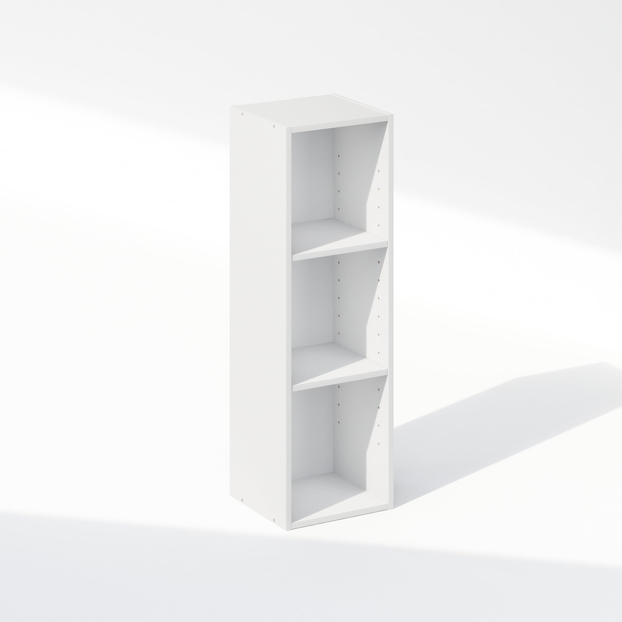 Furinno Reed - Scaffale portaoggetti multiuso a 3 ripiani, per abbigliamento e armadio, larghezza 25,4 cm, colore: bianco