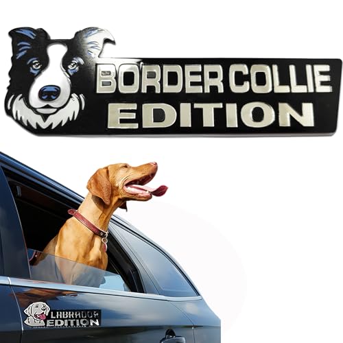 Image of Car Emblem: Dog Car Badge Laser Cutting Emblem Cool Decals Trucks German Shepherd Badge Corgi Edition Doodle Golden Retriever Vehicles Dachshund Addition Rottweiler (Border Collie)