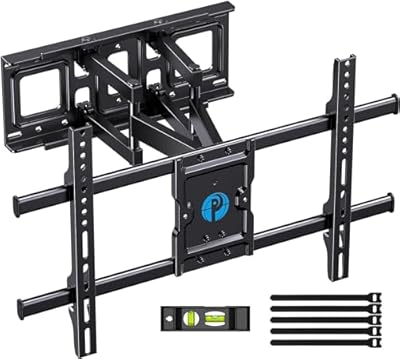 Pipishell Full Motion TV Wall Mount for Most 37-84 Inch TVs up to 132lbs, Wall Mount TV Bracket Articulating Swivel Tilt Extension Leveling Max VESA 600x400mm Fits 12/16" Wood Stud, PILFK1