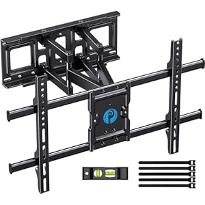 Pipishell Full Motion TV Wall Mount for Most 37-84 Inch TVs up to 132lbs, Wall Mount TV Bracket Articulating Swivel Tilt Extension Leveling Max VESA 600x400mm Fits 12/16″ Wood Stud, PILFK1