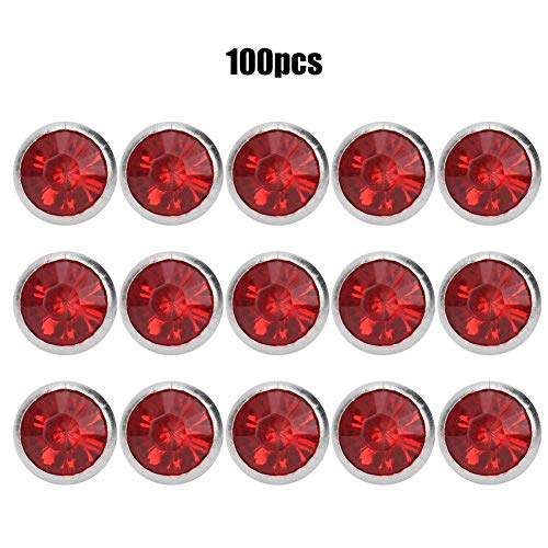 Heepdd 100Pcs Rhinestone Rivet, B Acrylic Rivet 8Mm Diy Decorative Stud Synthetic Crystal Rhinestone For Luggage Shoes Hats Clothing Decoration(Bright Red) #TOP4