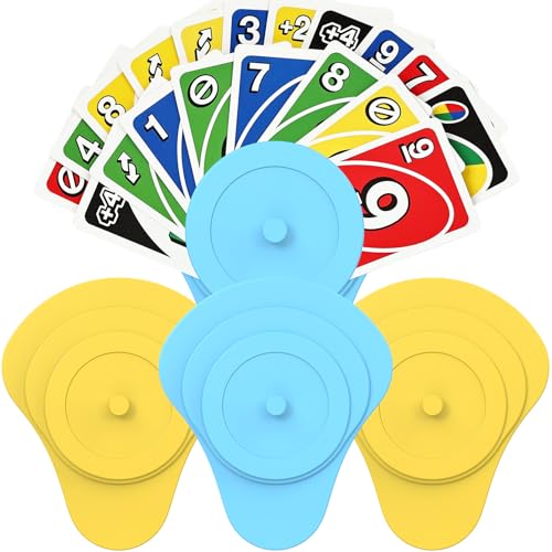 Playing Card Holders for Little Hands Playing at Holidays Game Nights Handheld Cards Game Accessory for Ages 3 and Up for Poker and Cards Games Summer Vocation Must-haves 4 Pack (2 Blue + 2 Yellow)