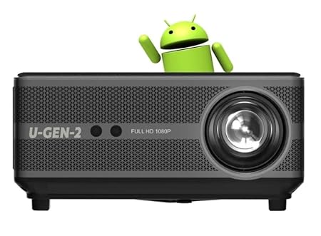 (Refurbished) BorssoUltima Gen-2, Android 9, Full Hd Projector 1080p Native 13500 Lumens (2600 Ansi), Short Throw Fully Auto Focus & Auto 6d Keystone, 4k - 2k Hdr10+ Hdmi Signal Support, 5g WiFi & 5.0 Bt-Black