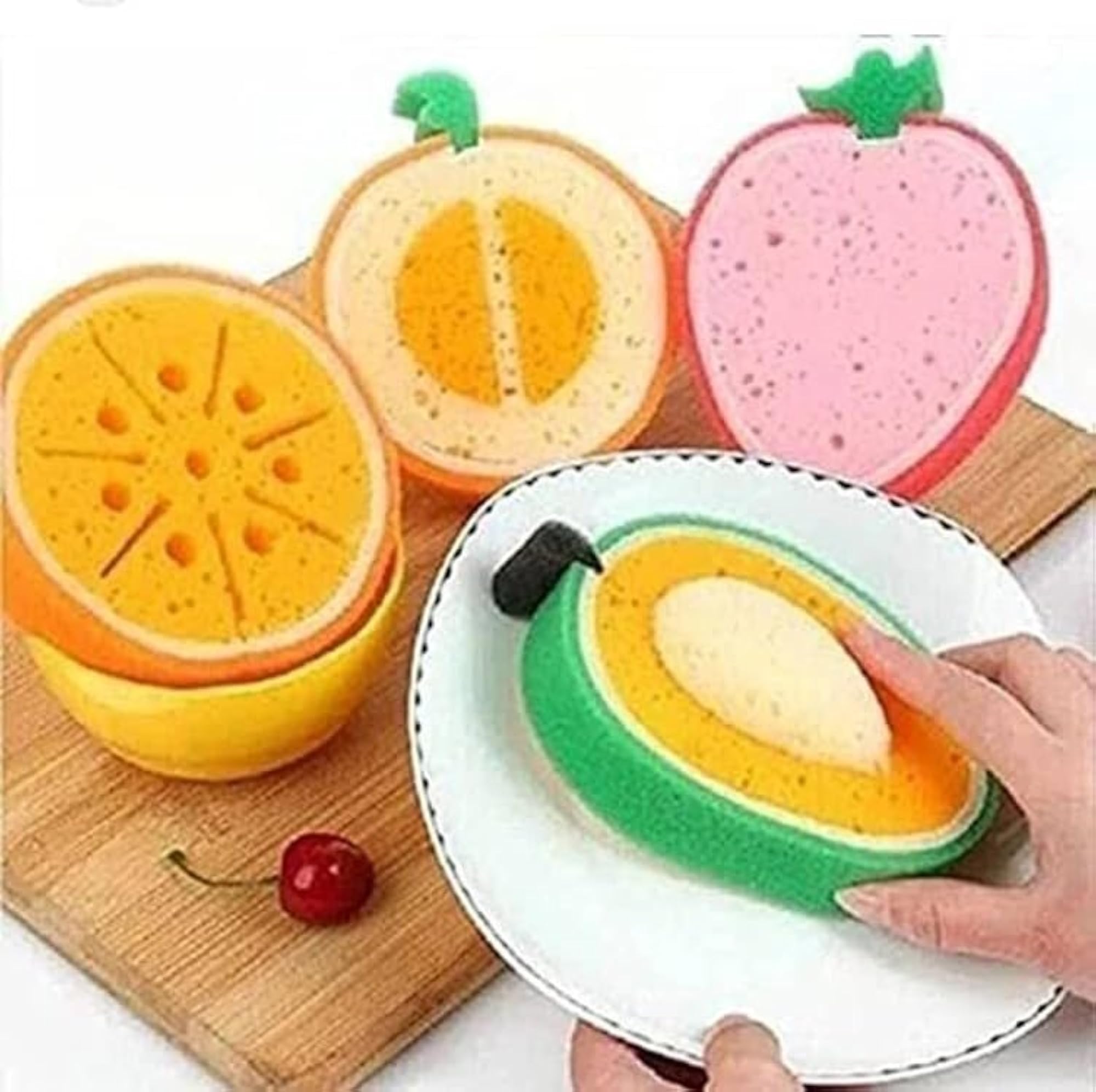 Fruit Shape Sponge Loofah Bath Scrub Pack of 2