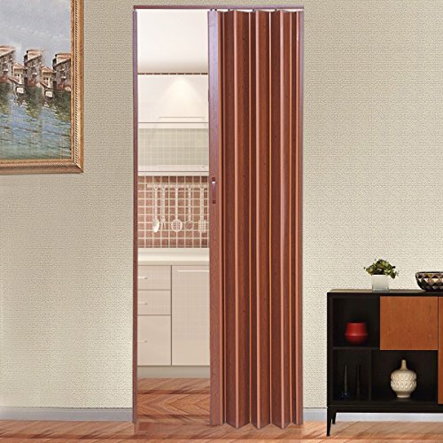 Tuff Concepts PVC Folding Doors Accordion Magnetic Catch White Gloss for Kitchen Bathroom Cupboard (6mm Brown)