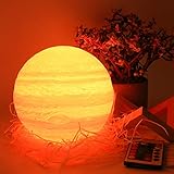Hyodream Galaxy Lamp Planet Light for Kids Gift for Women USB Charging and Touch and Remote Control Brightness 3D Printed 16colors Jupiter Night Light (5.9 in)