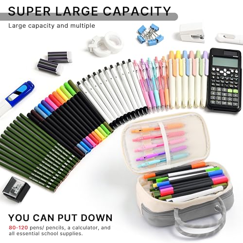 Image of TOPBIDAI Large Pencil Case Pouch School Supplies for Girls Boy Women Men