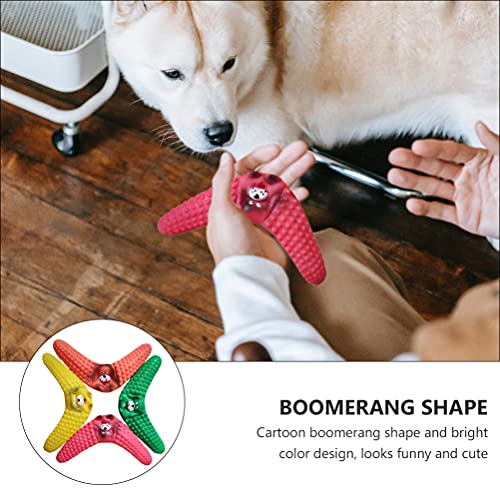 4Pcs Bumerang Hund Spielzeug Flyer Hund Spielzeug Welpen Fliegen Spielzeug Gummi Hund Kauen Molaren Zahn Reinigung Spielzeug