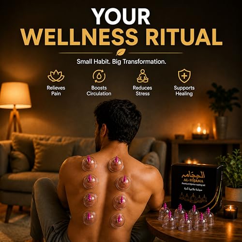 Image of Premium Hijama Cupping Therapy Set for Pain Relief, Muscle Recovery, Detoxification and Blood Circulation Improvement| Professional Vacuum Suction Cups Kit with Strong Pump for Home and Clinical Use|Durable, Skin-Safe Medical Grade Material for Safe and Effective Treatment| (Black Pump and 24 Cups (4 Pair, Size 1-6)