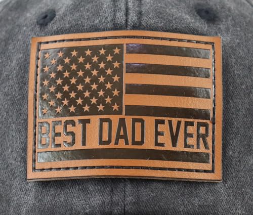 Image of Best Dad Ever American Flag Hat,Adjustable Cotton Embroidered Fathers Day Birthday Gifts for Papa Baseball Cap