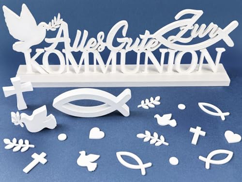Kommunion Deko, Schriftzug Tischdeko Kommunion 65 Stück...