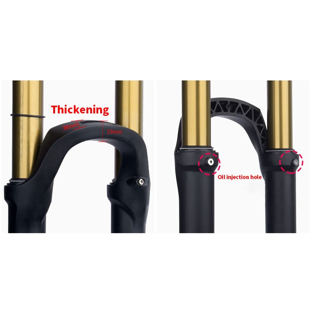 27,5 29 Mountainbike Federgabel Federweg 160mm XC/AM MTB Luftgabel Zugstufeneinstellung 1-1/2 Konische Gabel Steckachse 15 * 110mm Boost，mit Schloss(Black,27.5inch)