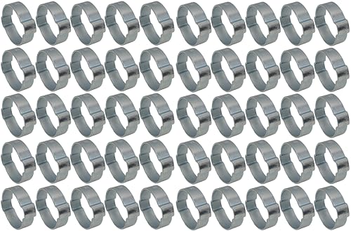 OCS Parts - Oetiker 101 2-Ear Ear Clamps, 101 Zinc Plated Steel, 31 mm (26.3 mm closed) Size, Pack of 50, Includes OCS Parts 2-Year Warranty