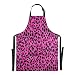 Hermoso delantal de chef de piel de leopardo rosa para hombre, delantal de chef ajustable de 88x68 cm para hombres, delantales para hombre con gota de agua para asar a la parrilla para hombres y muje