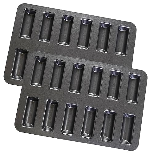 Elesinsoz 2 Pcs 12 Cup Financier Cake Pan