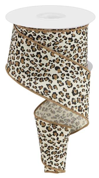 2.5"X10yd Mini Leopard/Cheetah Wired Ribbon