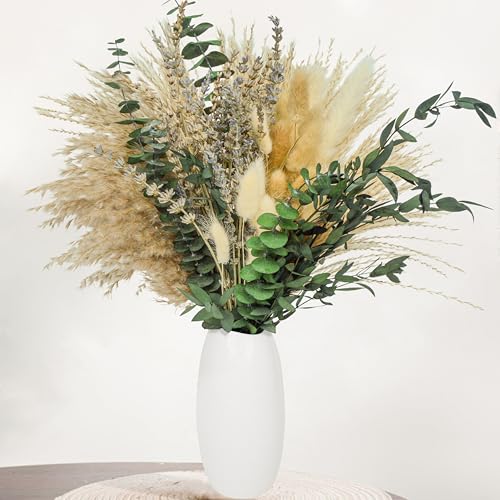 Aufisi Trockenblumen Pampasgras Deko (100 Stück) – Natürlicher Strauß für Esstisch, Wohnzimmer | Boho-Stil Tischdeko | Nachhaltige Home Deko