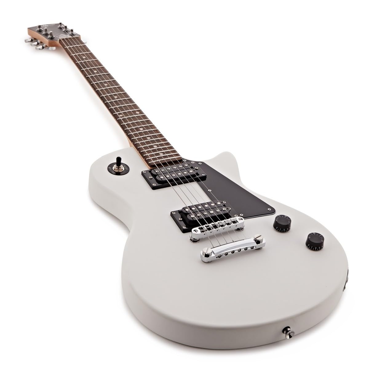 Chitarra Elettrica New Jersey Bianca, Ampli 10W e Accessori | Tutto ciò che Serve a un Chitarrista in Erba, Ampli Portatile con EQ 2 Bande e Uscita Cuffie, Manico Comodo, Accessori