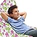 ABAKUHAUS Floral Jouet Sac de Rangement Chaise Lounge, Lotus Fleurs Art Graphique, Stockage pour Animal en Peluche à Haute Capacité avec Poignées, Blanc Rose et Shamrock Vert