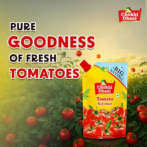 Image of Chokhi Dhani Foods Tomato Ketchup 950g | Classic Blend Made with Real Tomatoes | Rich, Thick & Tangy Taste | No MSG | 100% Vegetarian