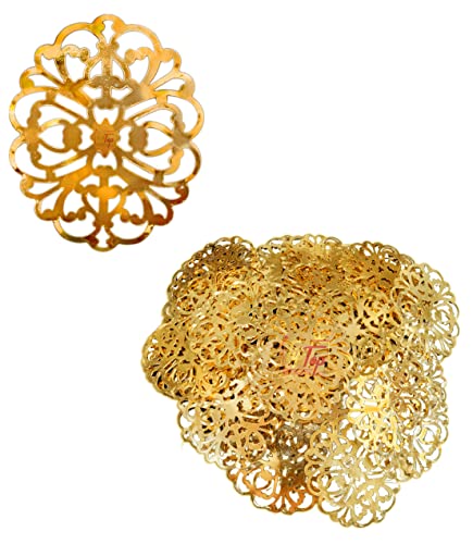 Image of Premium Golden Metal Charms Filigree Connectors for Craft and Jewellery Making Accessories DIY