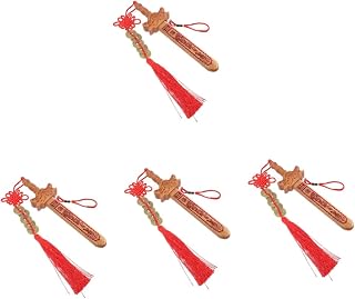 BESPORTBLE 4 Peças Pingente De Charme Modelo Katana Falso Decoração Chinesa Decoração Doméstica Foto Pingente Artesanato Decoração Exorcismo Artesanato Bênção Decoração Artesanato Acessórios