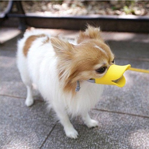 Nacoco Anti Bite Duck Mouth Shape Dog Mouth Covers Anti-Called Muzzle Masks Pet Mouth Set Bite-Proof (Yellow, M) #TOP1
