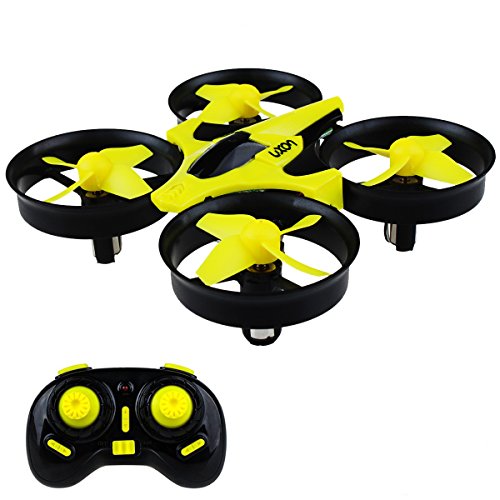 Mini Drone Headless RC Quadcopter 2.4GHz 4CH 6 Axis Remote Control Helicopter Indoor/Outdoor Flying Small Airplane with One Key Return for Beginner (Yellow)