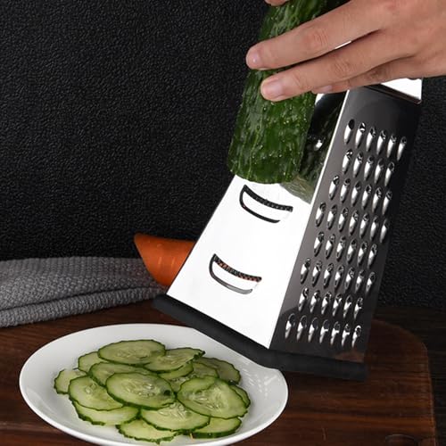 Rallador de queso de acero inoxidable 4 caras con caja miniatura 3
