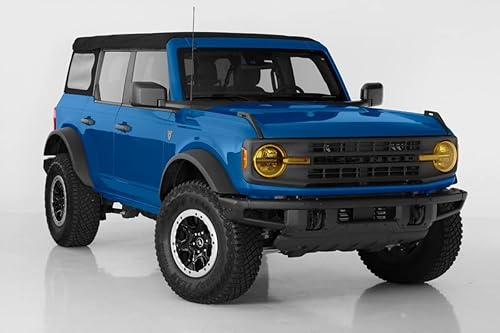 GT2260Y - Kit de cubierta de faros delanteros para Ford Bronco 2021-2023, color amarillo, 4 piezas