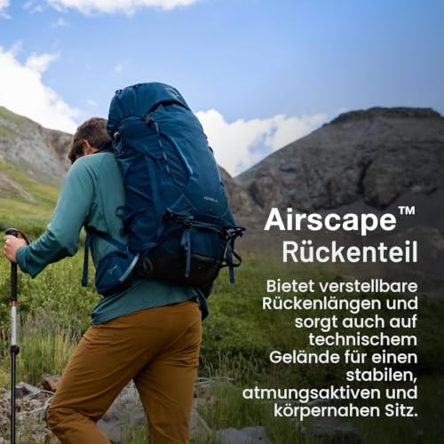 Osprey Kestrel Herren-Trekkingrucksack, 48L Large/X-Large, Black – Ansicht 3