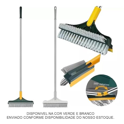 Vassoura Rodo Multifuncional Angular 2 em 1 para limpeza de cantos e cabeça que ajusta o ângulo para