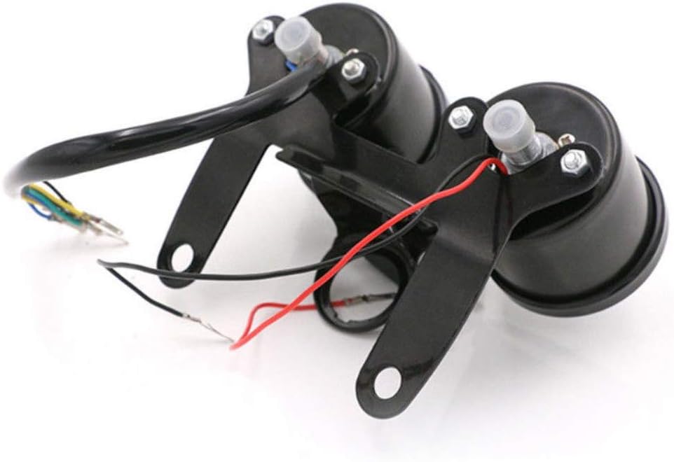 12V Black Tachometer+Speedometer & Dual Odometer Gauge Kit Chopper Bobber Cafe High Sensitivity for Motorcycle Modification Retro