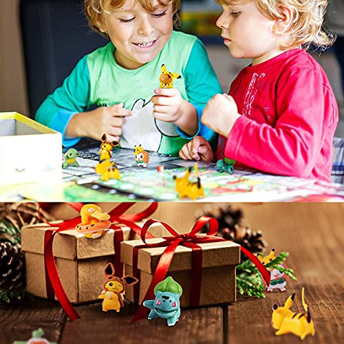 TRRY Pokémon Mini-figuren, 8-delige set voor verjaardagsfeestjes, cupcake, Pikachu, figuren, taartdecoratie voor… - Image 8